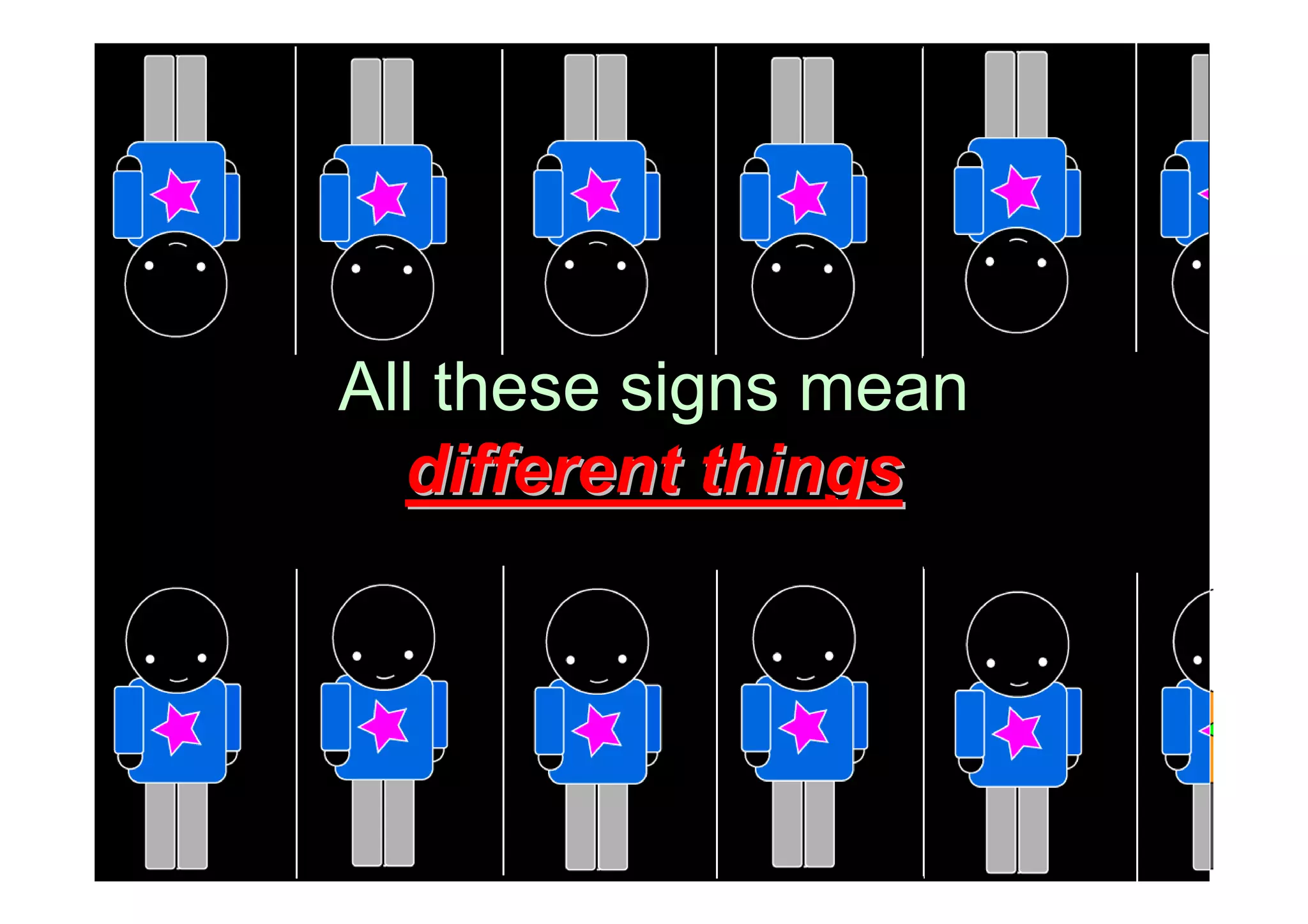 All these signs mean
  different things