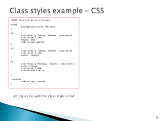 act_styles.css with the class style added 