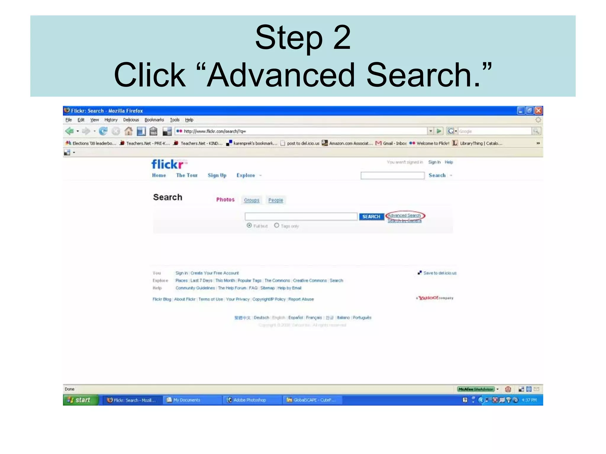Step 2 Click “Advanced  Search. ” 