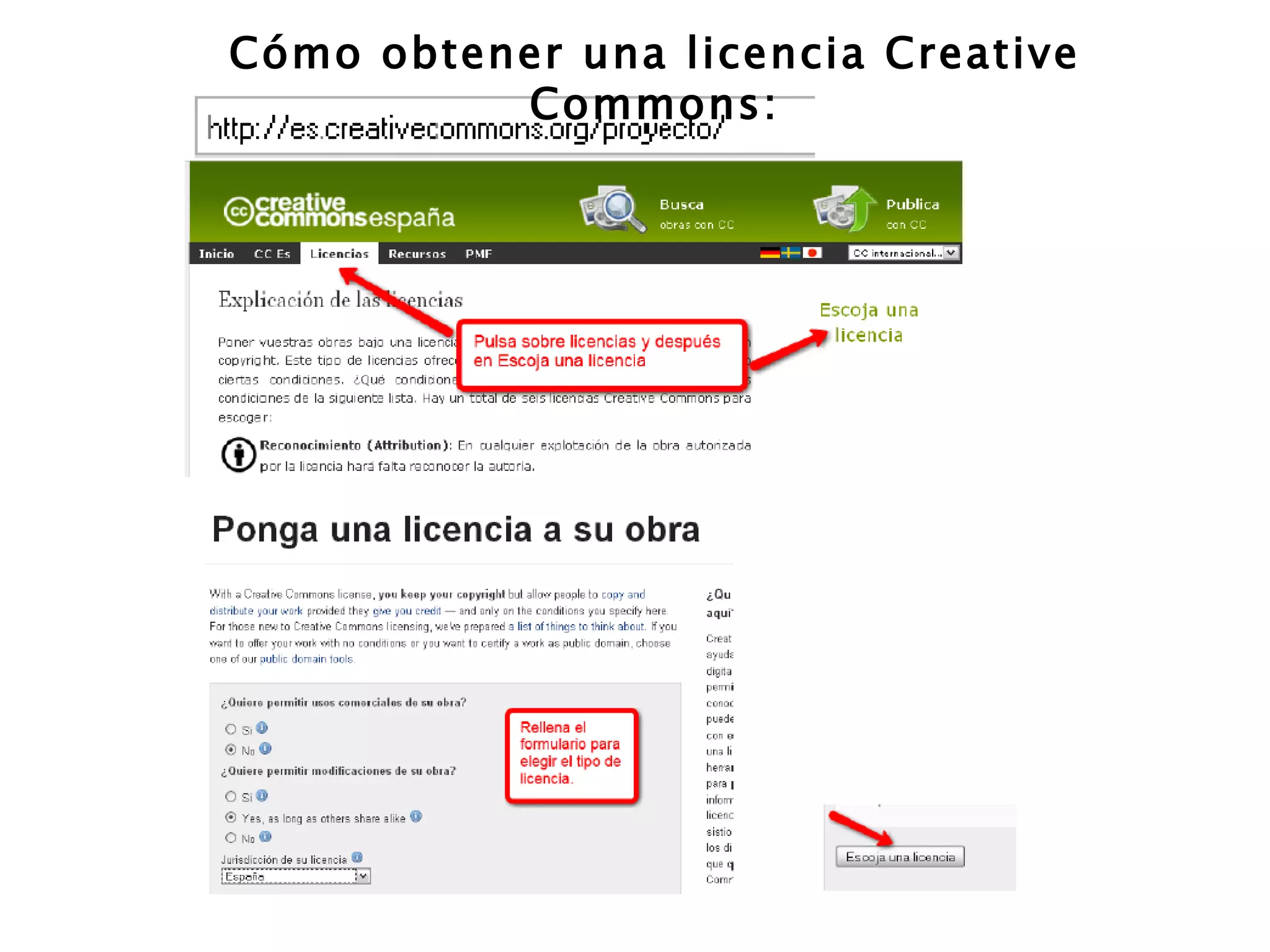 Cómo obtener una licencia Creative Commons: 