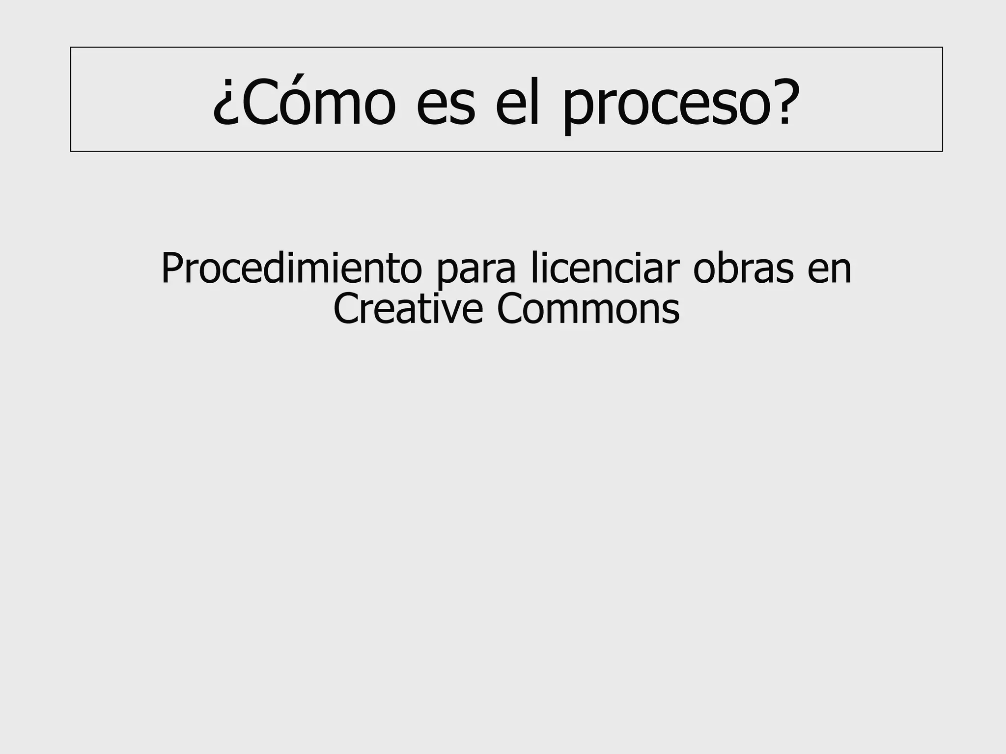 ¿Cómo es el proceso? Procedimiento para licenciar obras en Creative Commons 