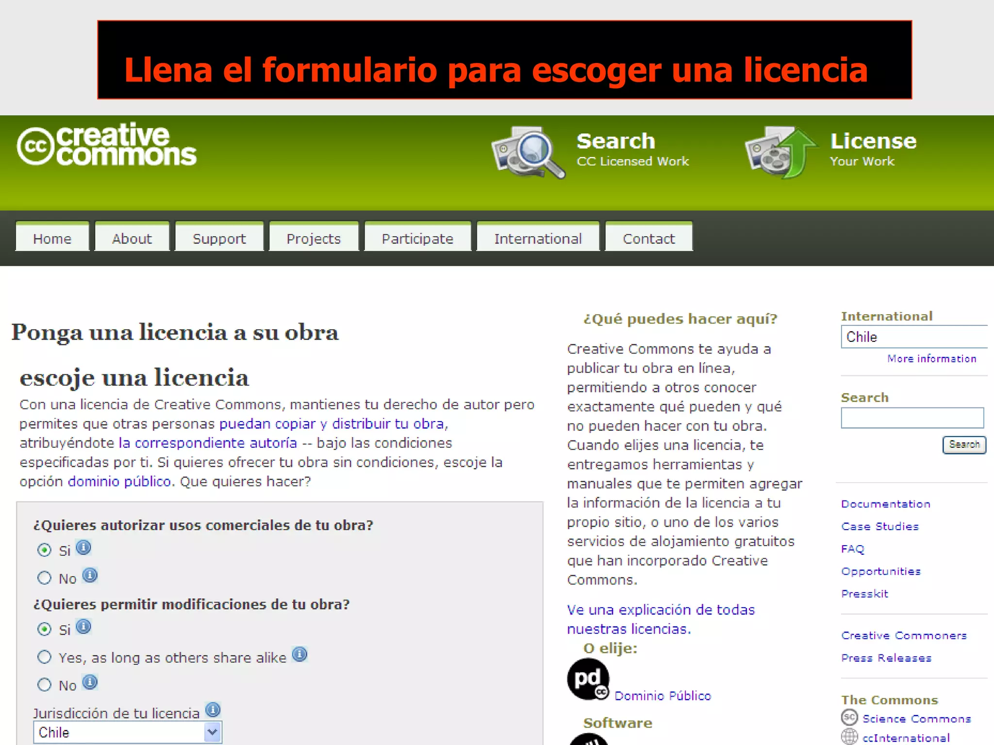 Llena el formulario para escoger una licencia   