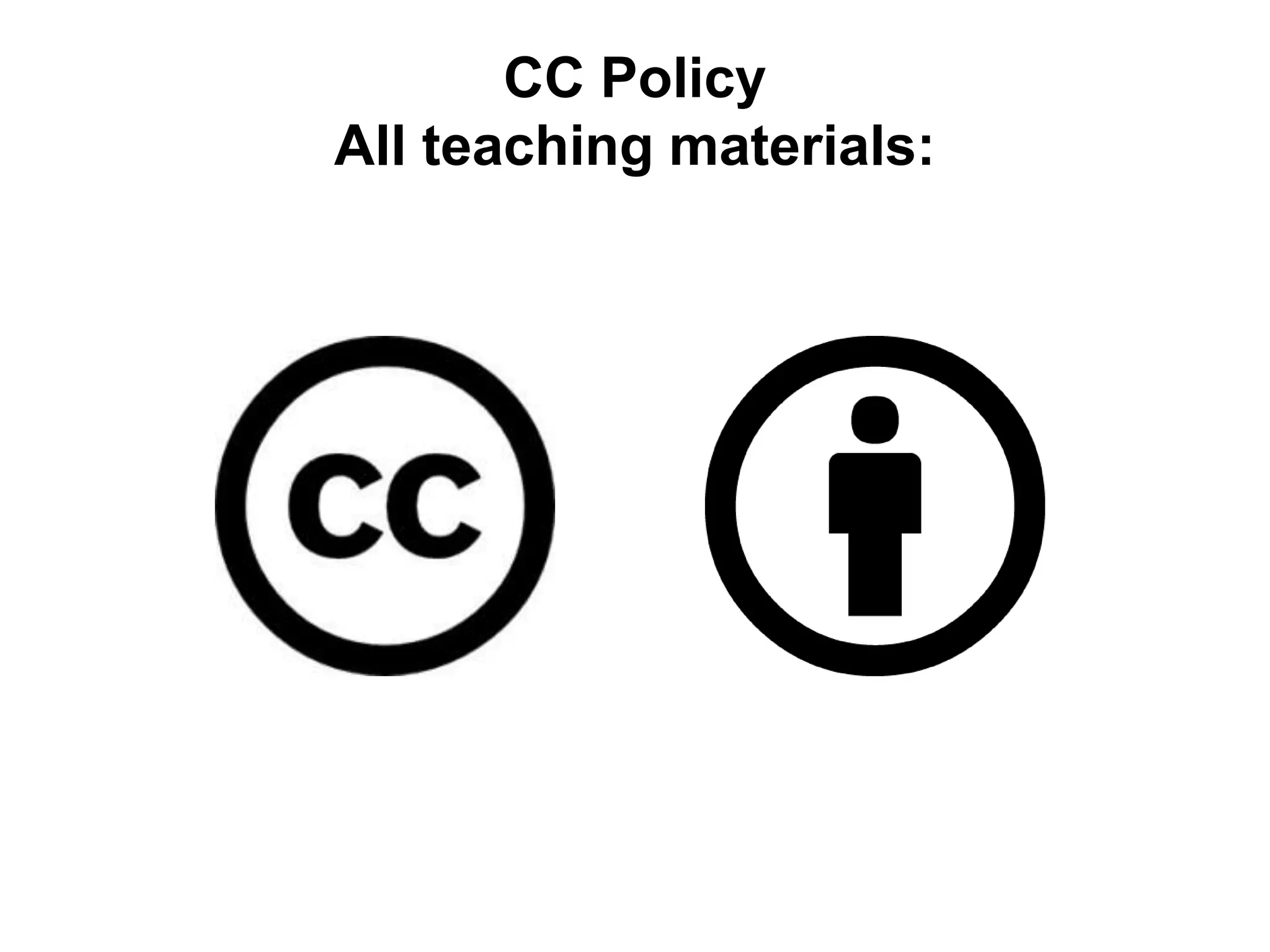 CC Policy
All teaching materials:
 