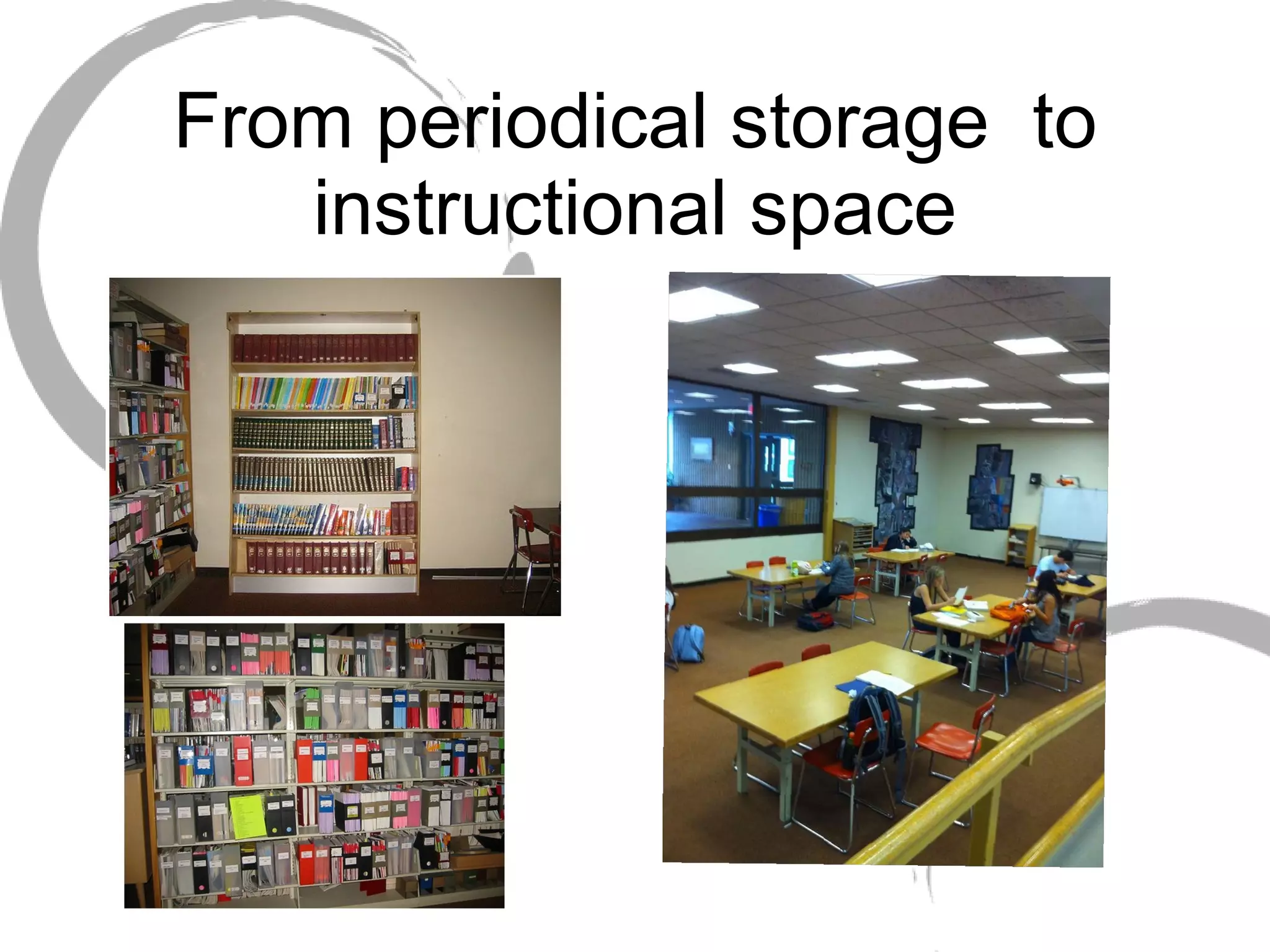 From periodical storage  to instructional space 