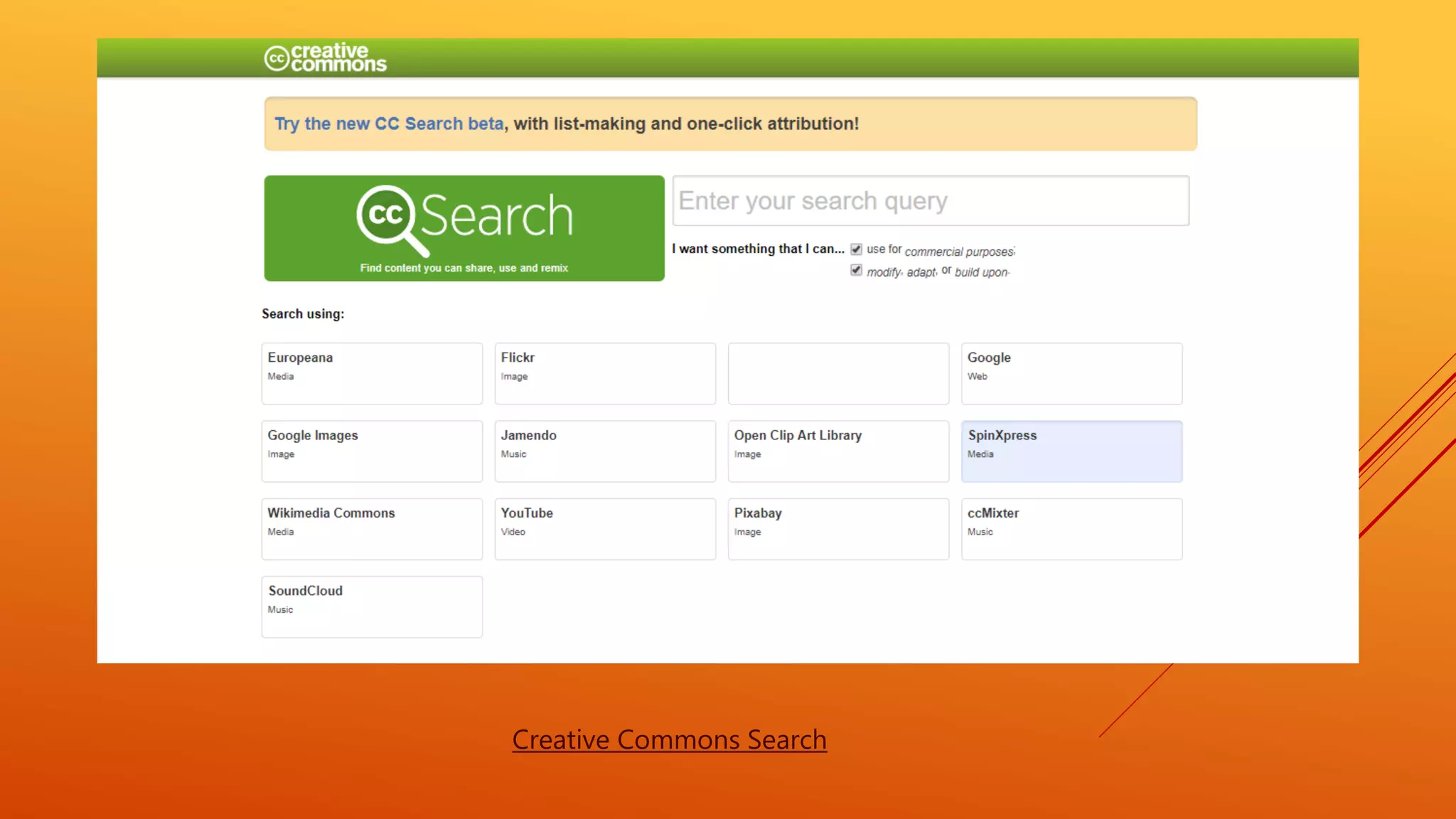 Creative Commons Search
 