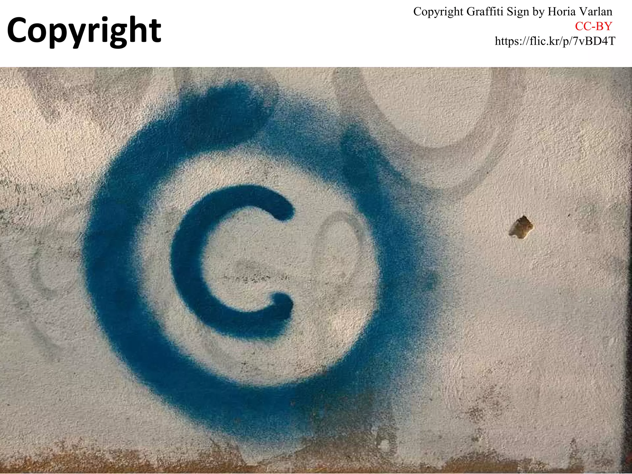 Copyright Graffiti Sign by Horia Varlan
CC-BY
https://flic.kr/p/7vBD4TCopyright
 