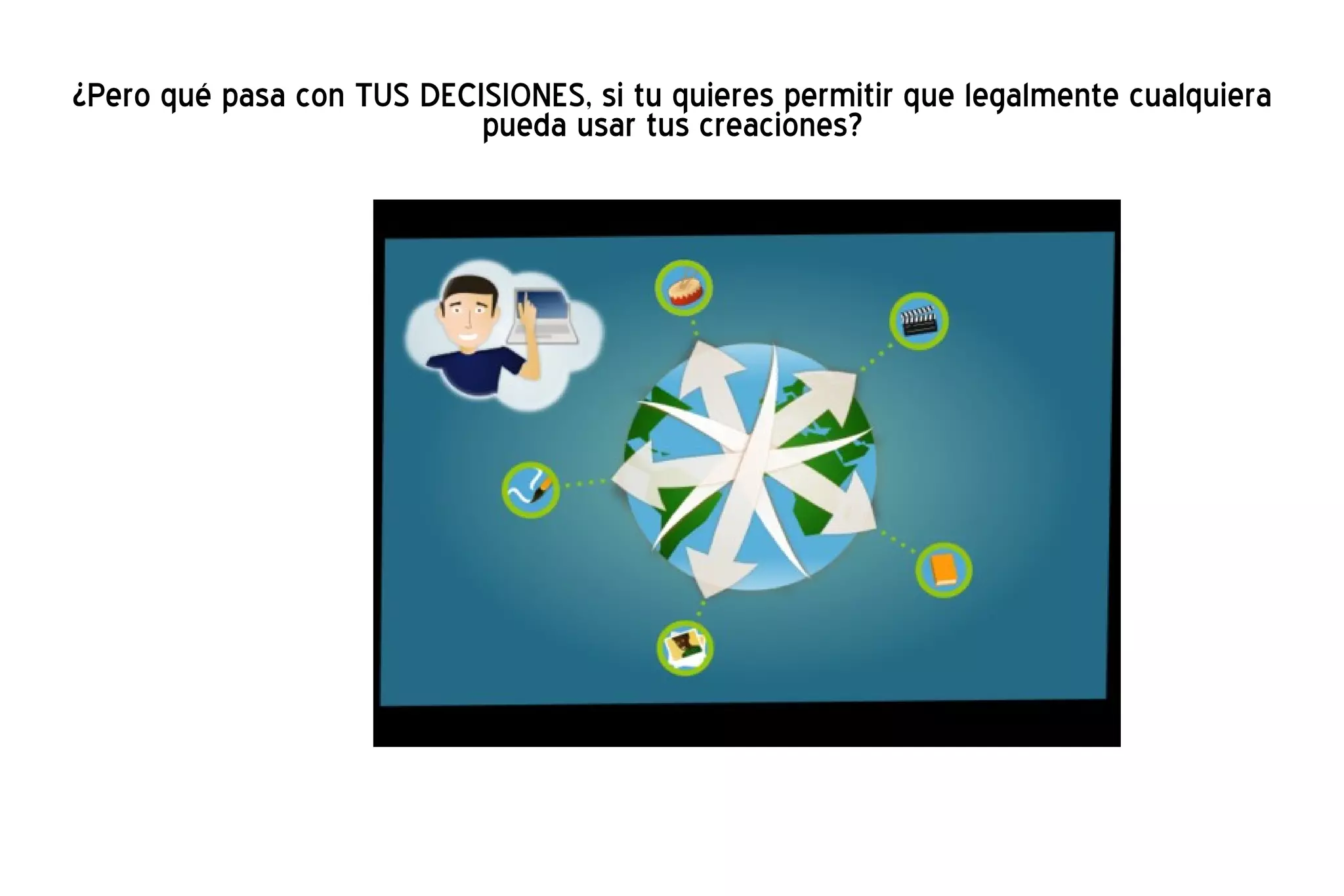 ¿Pero qué pasa con TUS DECISIONES, si tu quieres permitir que legalmente cualquiera pueda usar tus creaciones? 