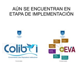 Por Carina CustodioPor Julio Cardozo
AÚN SE ENCUENTRAN EN
ETAPA DE IMPLEMENTACIÓN
 