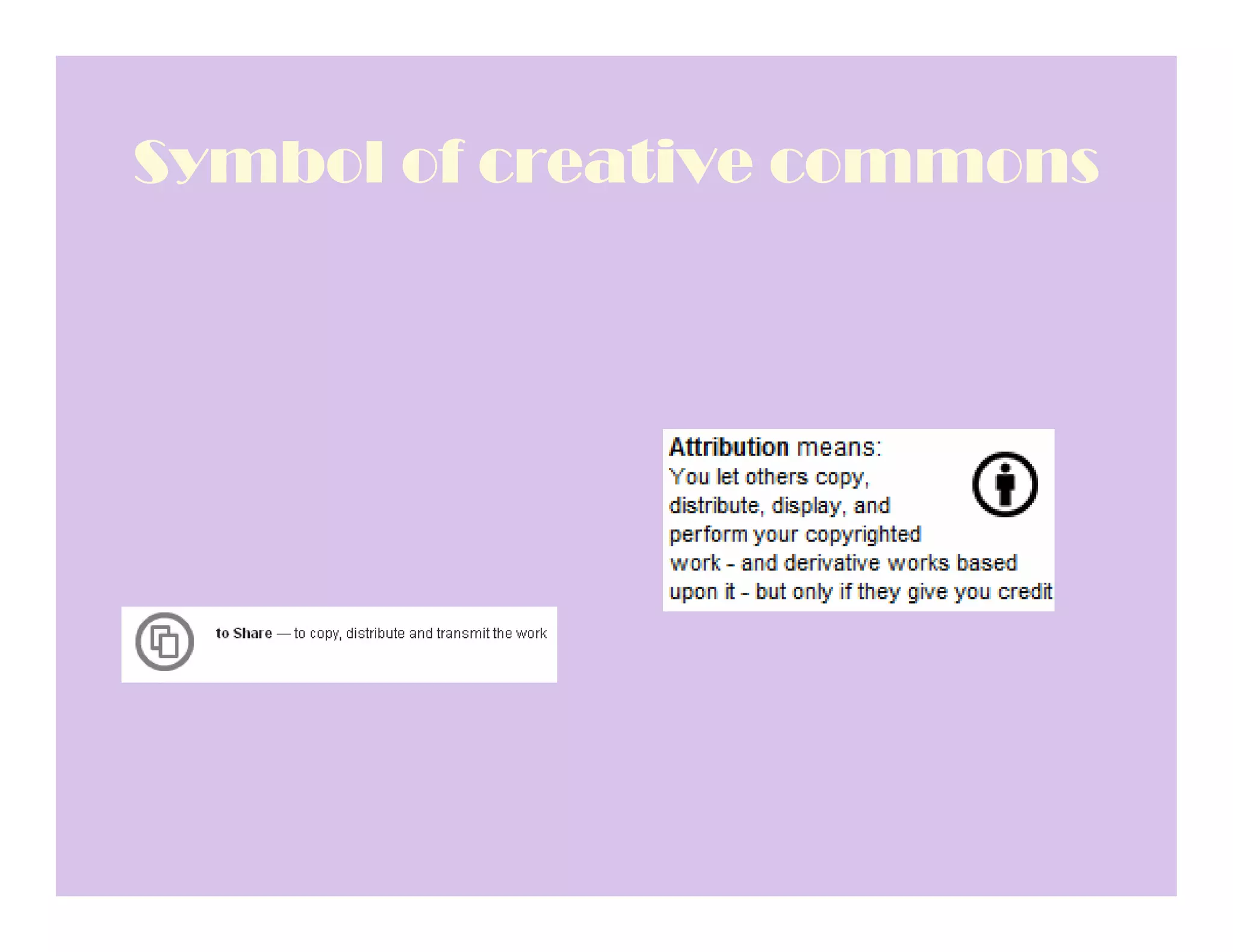 Symbol of creative commons
 