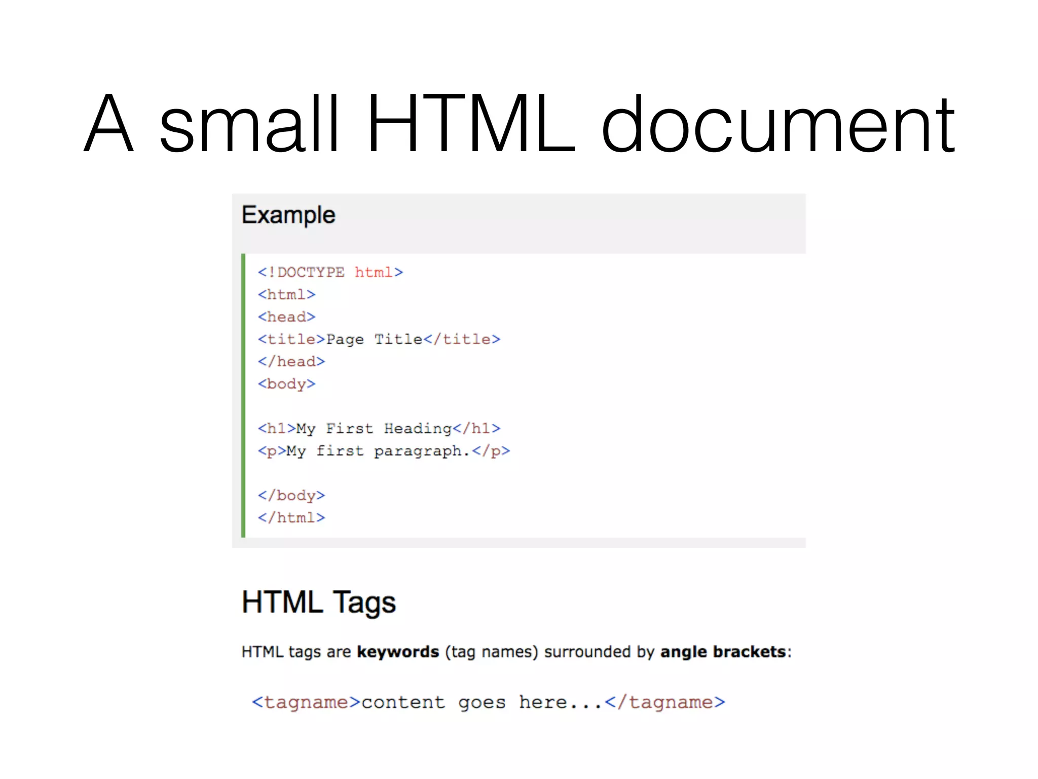 A small HTML document
 