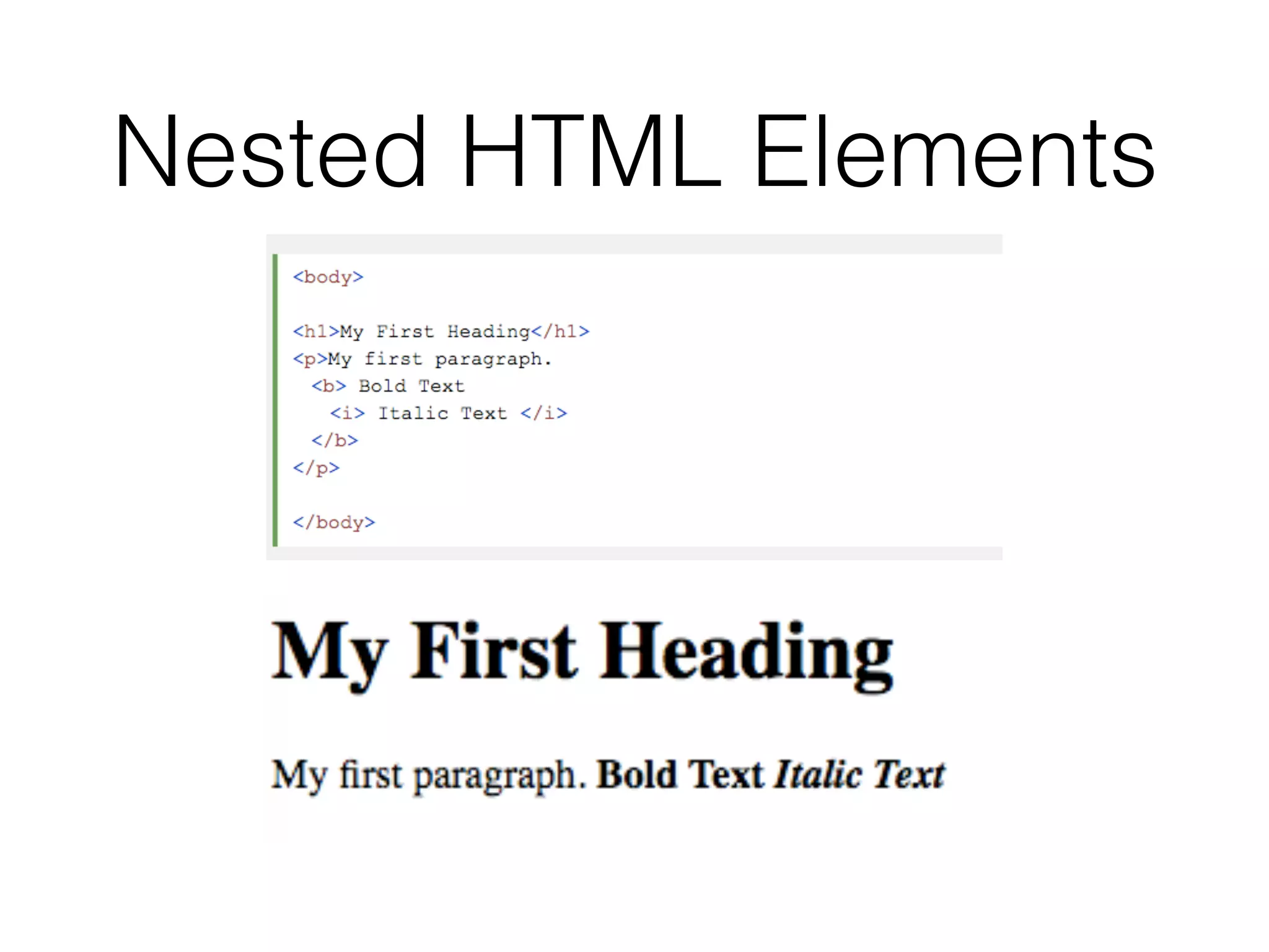 Nested HTML Elements
 