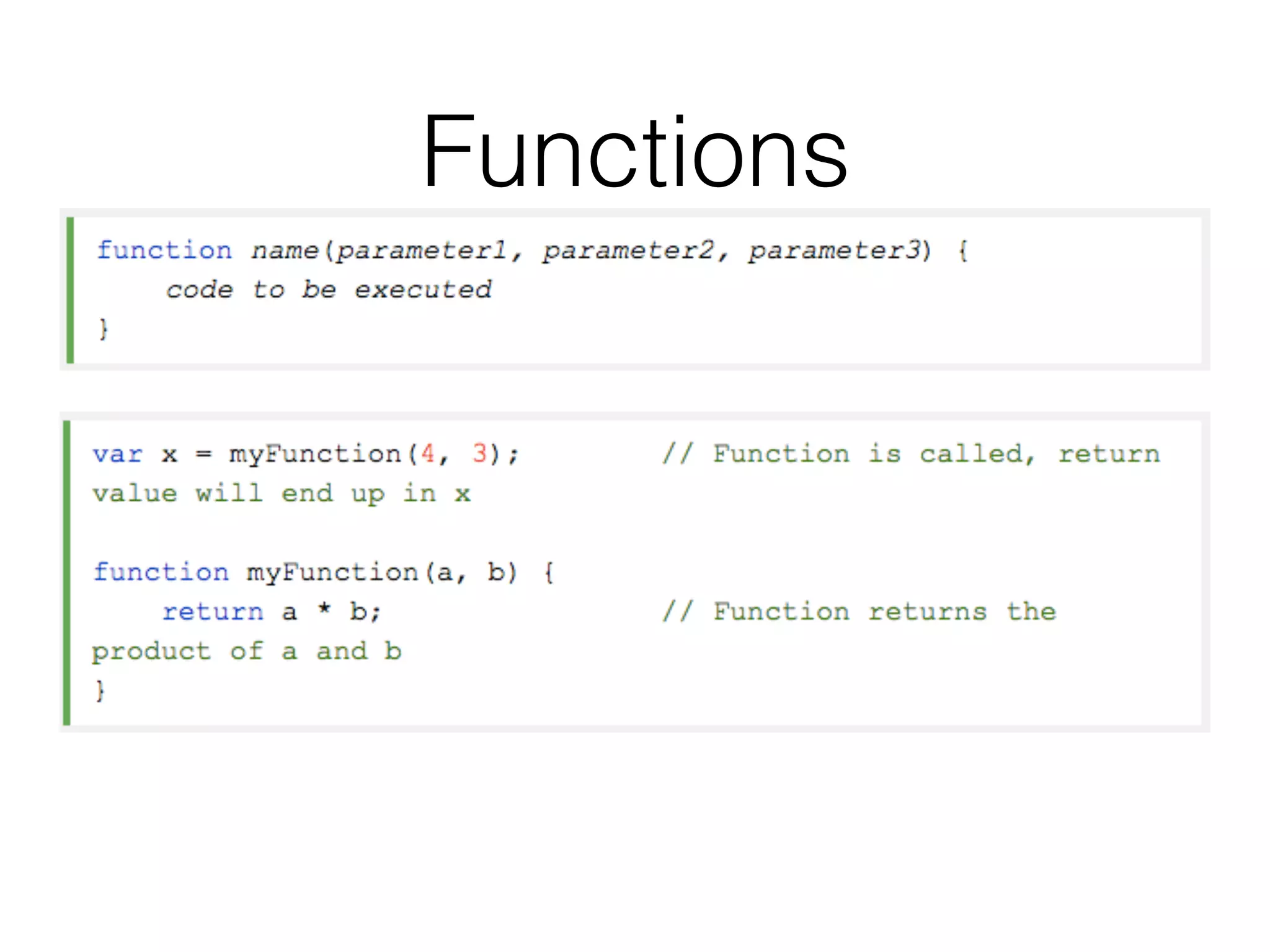 Functions
 