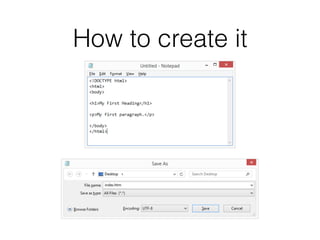 How to create it
 