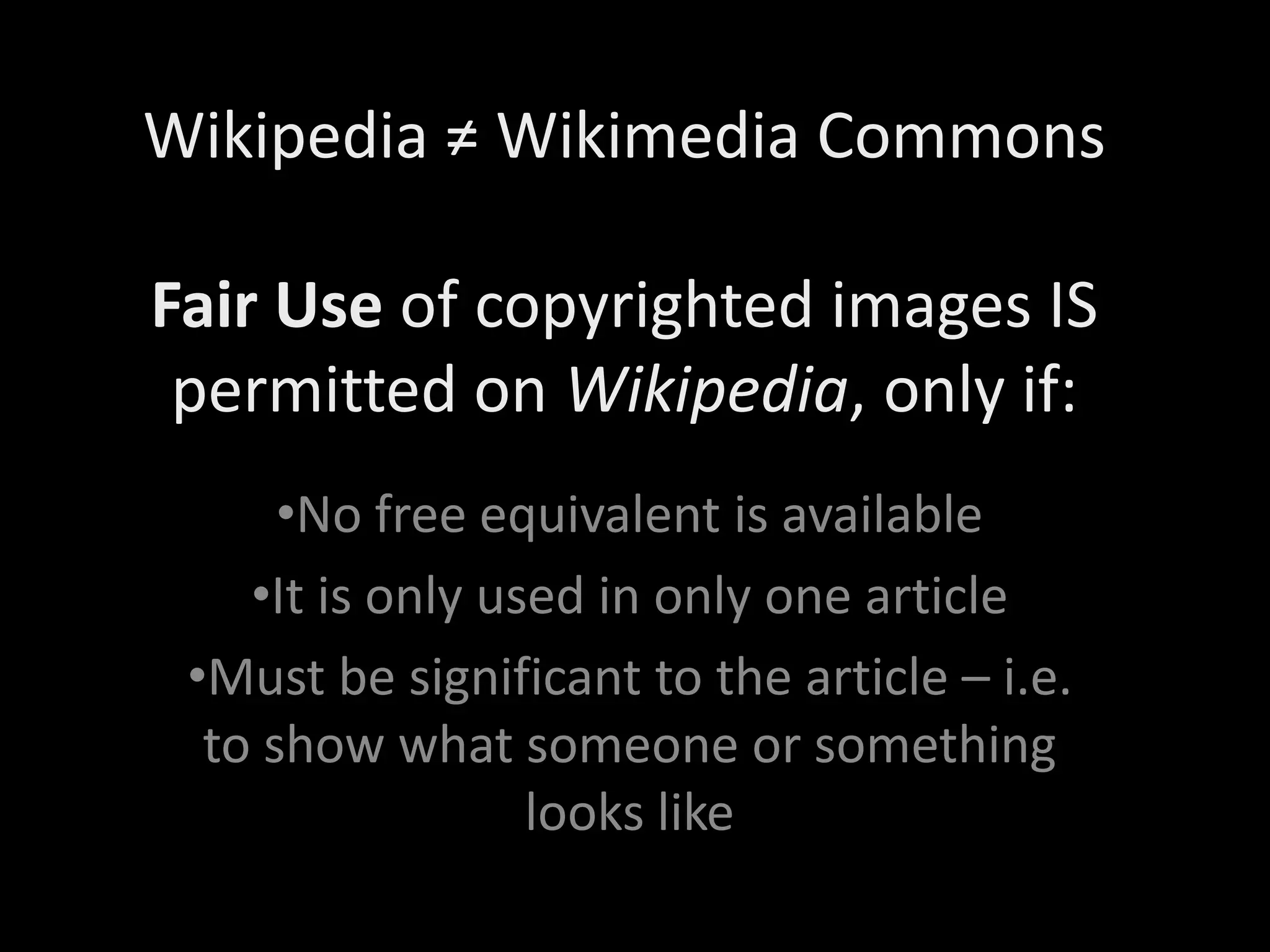 Must be freely licensed or public domain 