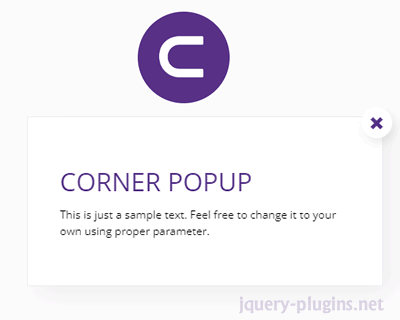 Corner Popup – Fully Customizable jQuery Pop-Up Plugin