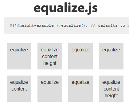 equalize.js – jQuery Plugin for Equalizing the Height or Width of Elements