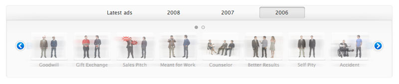 Example of Apple's get a mac carousel