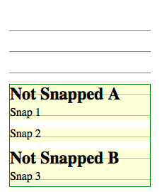 line positions after snapping