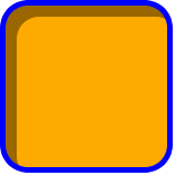 A round-cornered box with a light gray shadow the inverse shape
                of the padding box filling 10px in from the top and left edges
                (just inside the border).