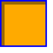 A square-cornered box with a light gray shadow the inverse shape
                of the padding box filling 10px in from the top and left edges
                (just inside the border).