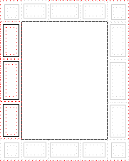 left-top, left-middle, and left-bottom margin boxes in the page box's left margin