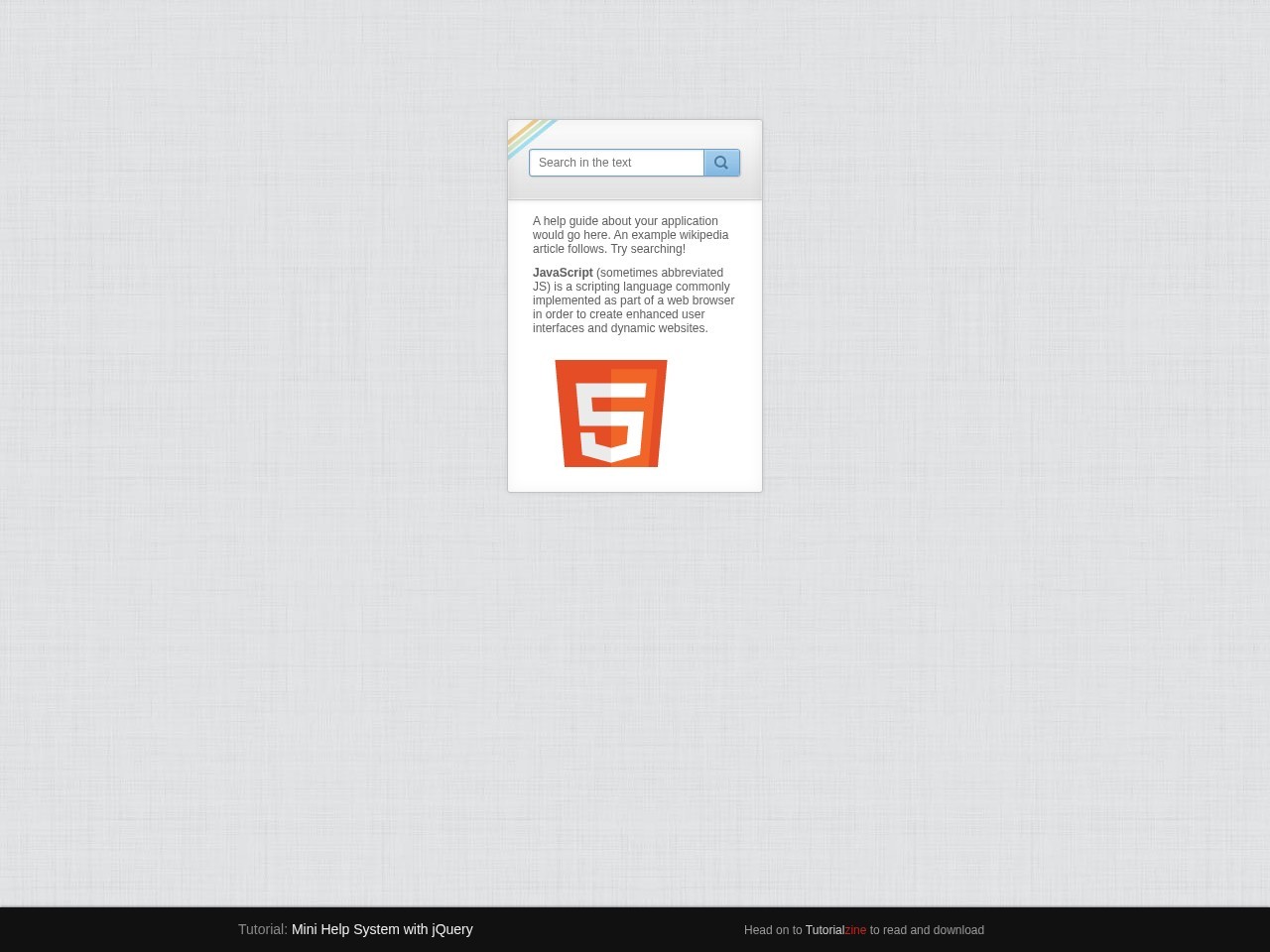 Mini Help System with jQuery