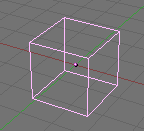 Cube, mode objet, s&eacute;lectionn&eacute;