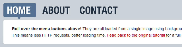 CSS Sprite Powered Menu