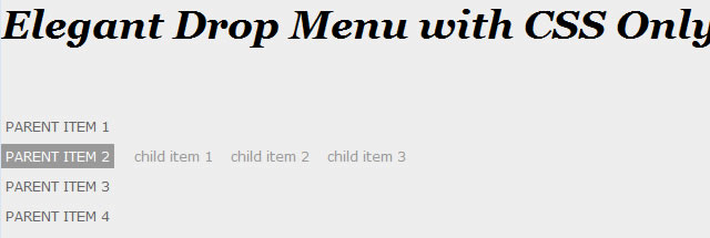 Elegant Drop Menu with CSS Only