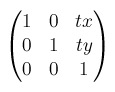translate()をmatrix()で表す