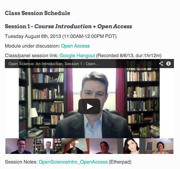 Screen Shot of P2PU Online Course
