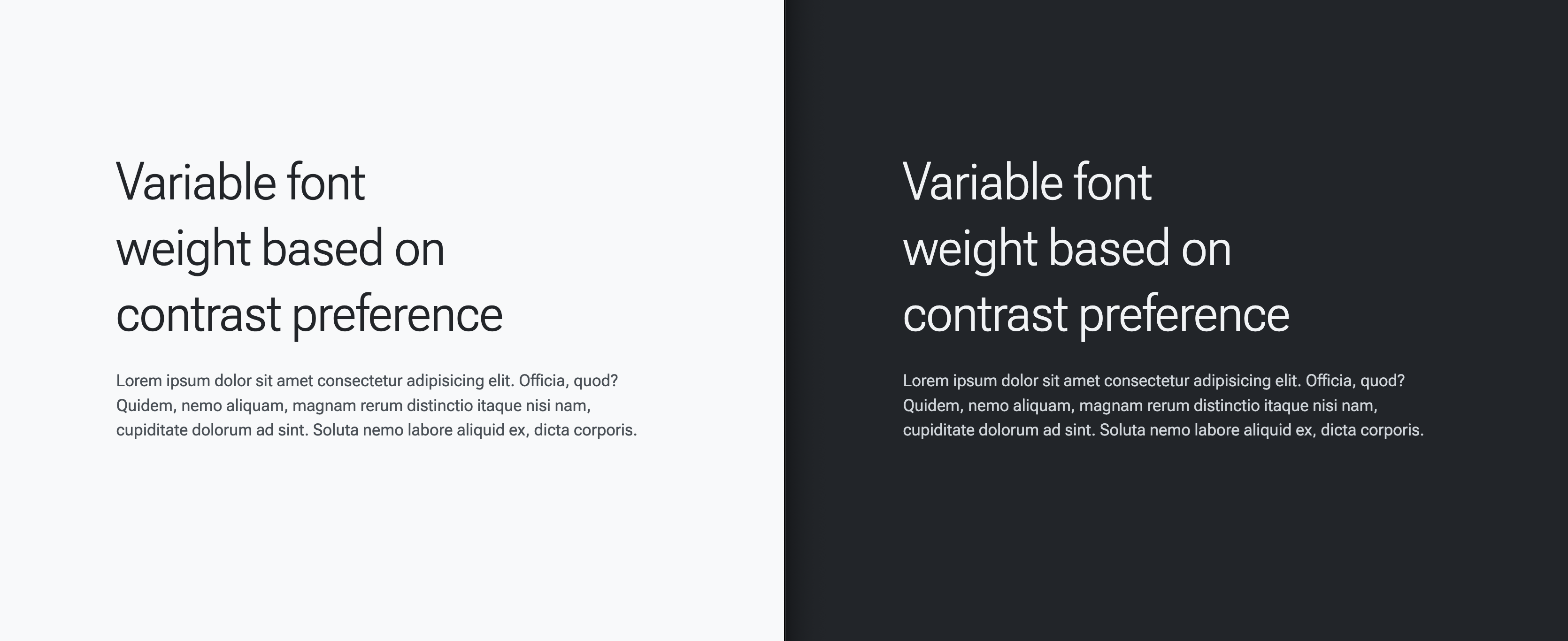 الف پیش نمایش اسکرین شات نسخه ی نمایشی تا کنون، با فونت در حال حاضر در Roboto Flex در هر دو تم های تاریک و روشن