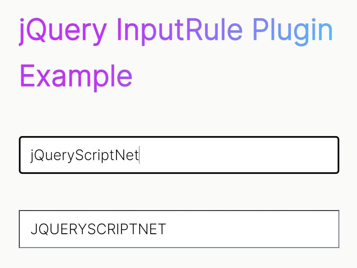 Chainable jQuery Input Validation Plugin - InputRule