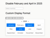 Lightweight Single & Multi-Month Picker jQuery Plugin