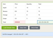 Create Interactive Spreadsheets in jQuery - Excel Grid
