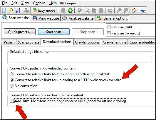 download website and convert links